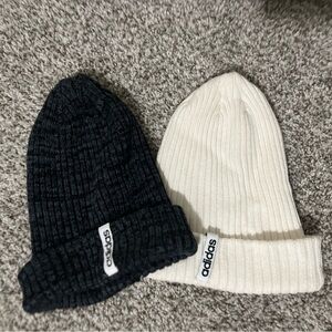 Adidas Ribbed Beanie Set - Black and White